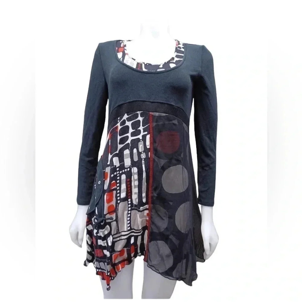Joseph Ribkoff Long Sleeve Scoop  Neck Dress Tunic Size 10